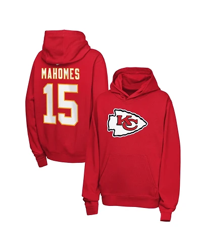Nike Big Boys and Girls Patrick Mahomes Red Kansas City Chiefs Name Number Club Fleece Hoodie