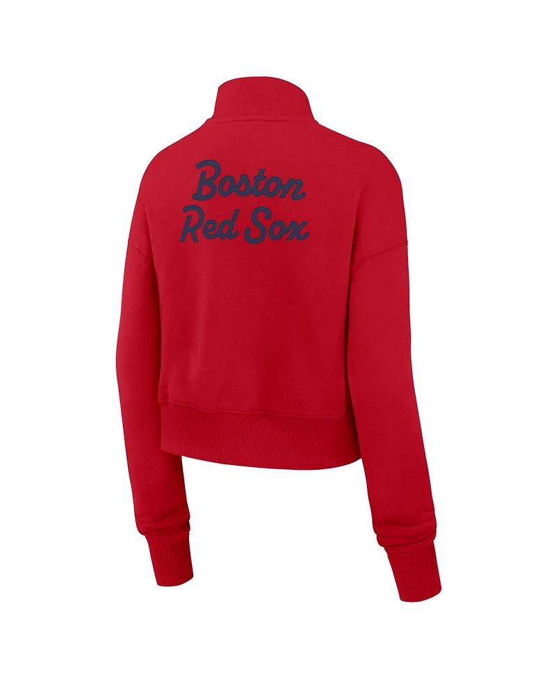 Nike Women's Red Boston Sox Primetime Phoenix Fleece Half-Zip Sweatshirt
