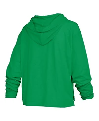 Pressbox Women's Green Notre Dame Fighting Irish Castillo Slub Waist Length Long Sleeve Hooded T-Shirt