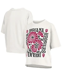 Pressbox Women's White Indiana Hoosiers Elena Oversized Slub T-Shirt