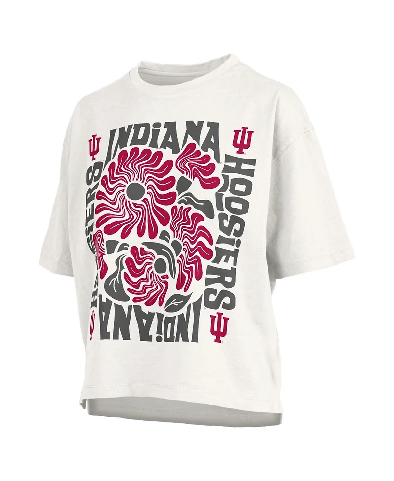 Pressbox Women's White Indiana Hoosiers Elena Oversized Slub T-Shirt