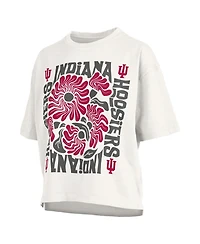 Pressbox Women's White Indiana Hoosiers Elena Oversized Slub T-Shirt