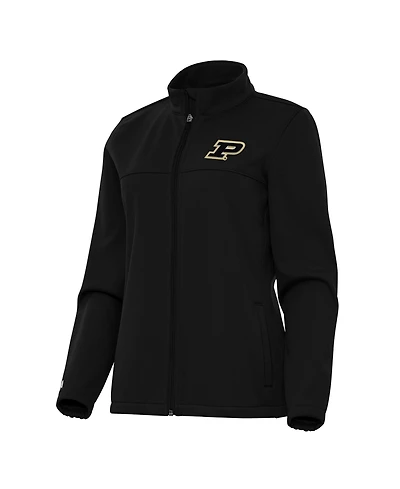 Antigua Women's Black Purdue Boilermakers Links 2 Full-Zip Golf Jacket
