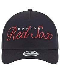 New Era Women's Navy Boston Red Sox Metallic A-Frame 9FORTY Adjustable Hat
