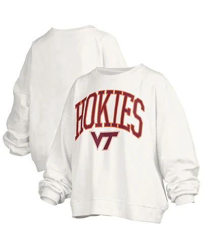 Pressbox Women's White Virginia Tech Hokies Janise Fleece Sweatshirt