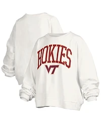 Pressbox Women's White Virginia Tech Hokies Janise Fleece Sweatshirt