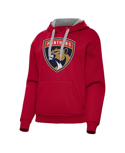 Antigua Women's Red Florida Panthers Victory Pullover Hoodie