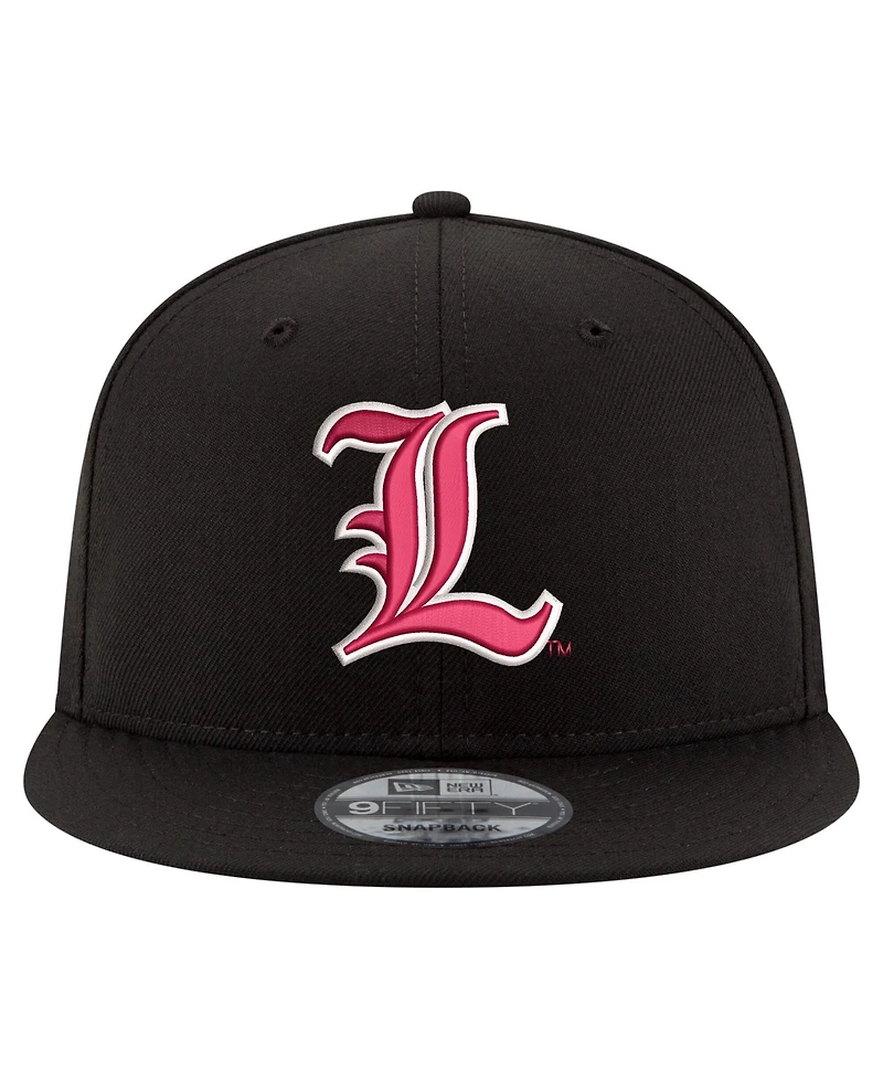 New Era Men's Black Louisville Cardinals Team 9FIFTY Snapback Hat