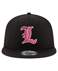 New Era Men's Black Louisville Cardinals Team 9FIFTY Snapback Hat
