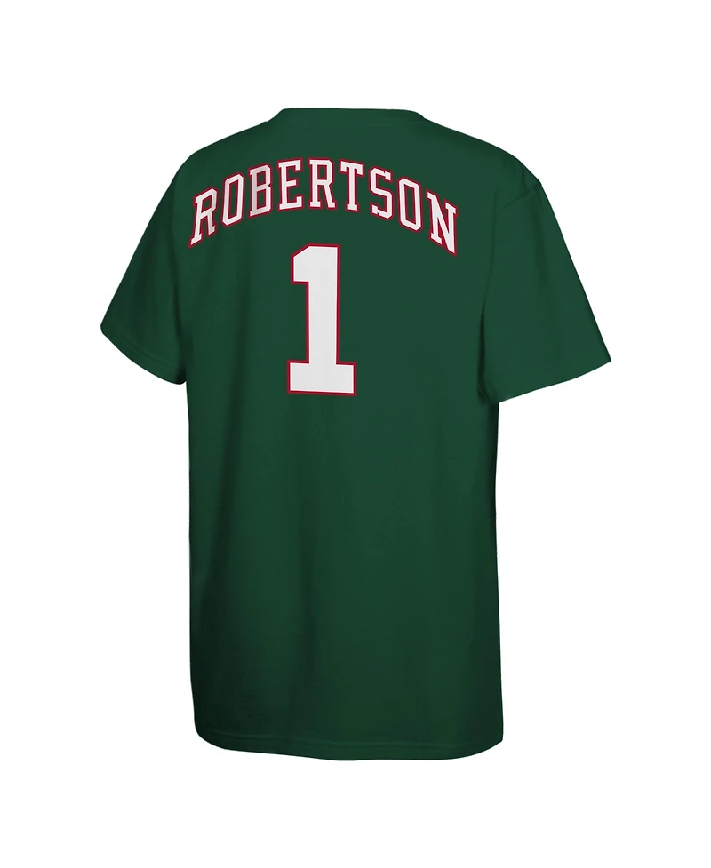 Mitchell & Ness Big Boys and Girls Oscar Robertson Hunter Green Milwaukee Bucks Hardwood Classics Name Number T-Shirt