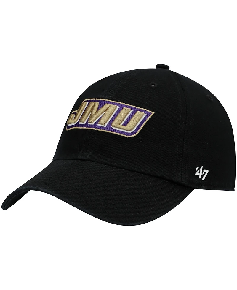 '47 Brand Men's Black James Madison Dukes Clean Up Adjustable Hat