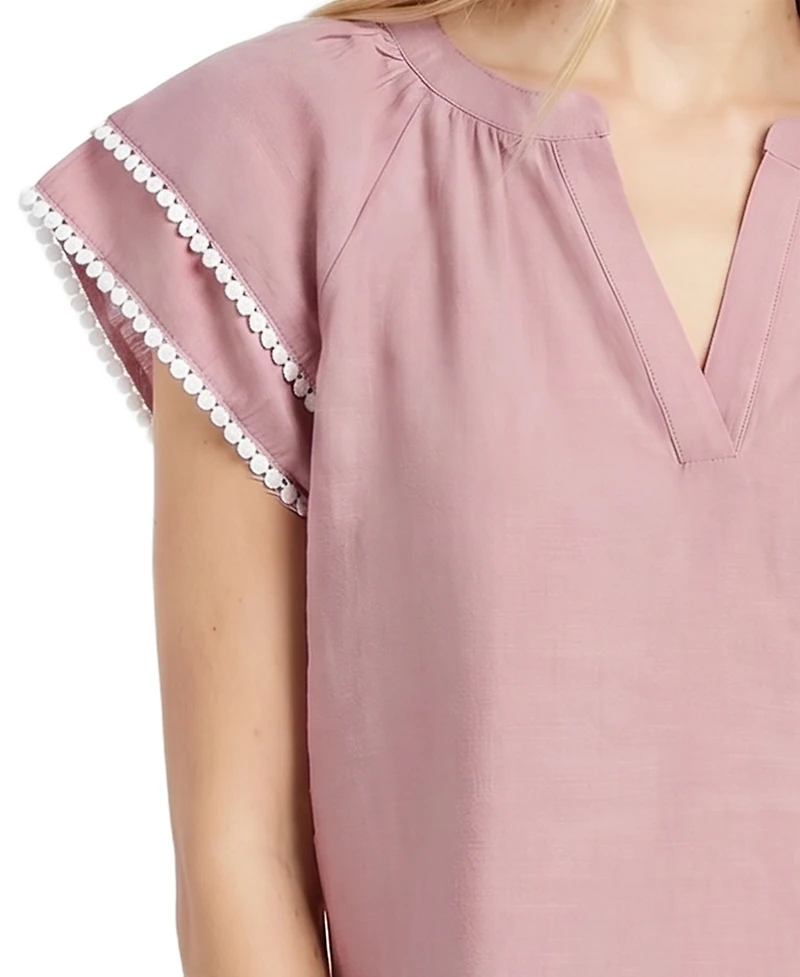 Ny Collection Petite Double-layer V Neck Blouse