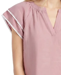 Ny Collection Petite Double-layer V Neck Blouse