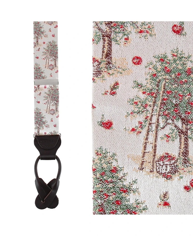 Trafalgar Men's Fall Apple Orchard Silk Novelty Button End Suspenders
