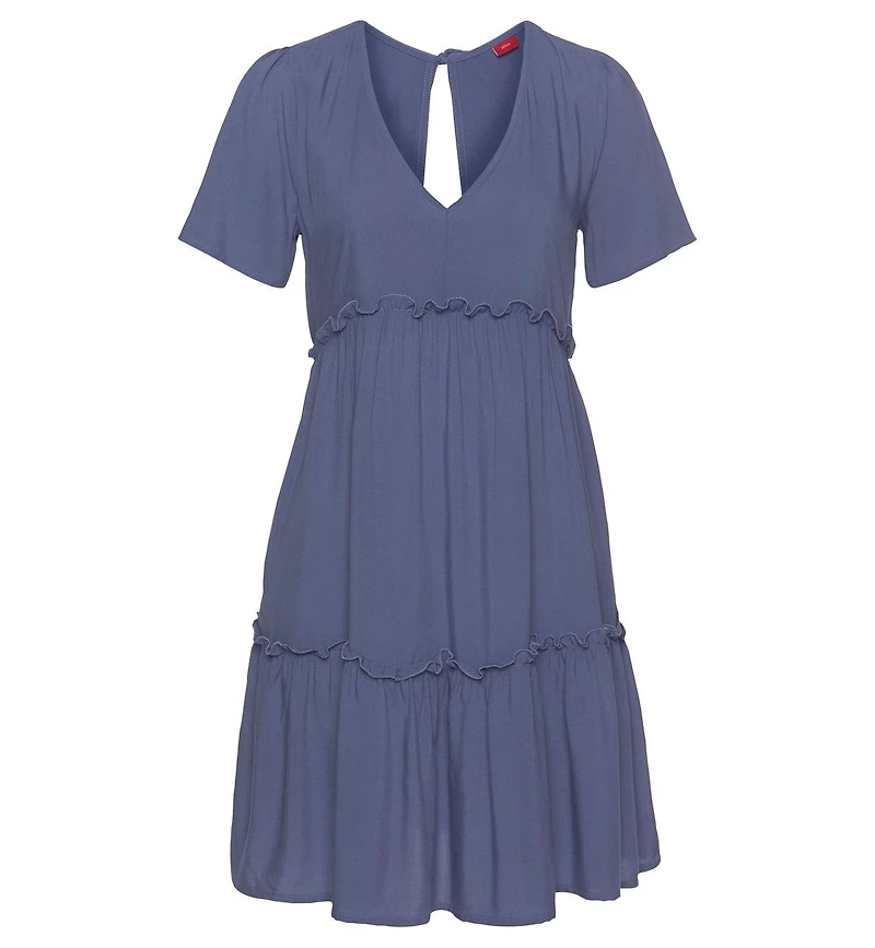 Lascana Women's V-Neck Ruffle Dress