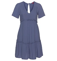 Lascana Women's V-Neck Ruffle Dress