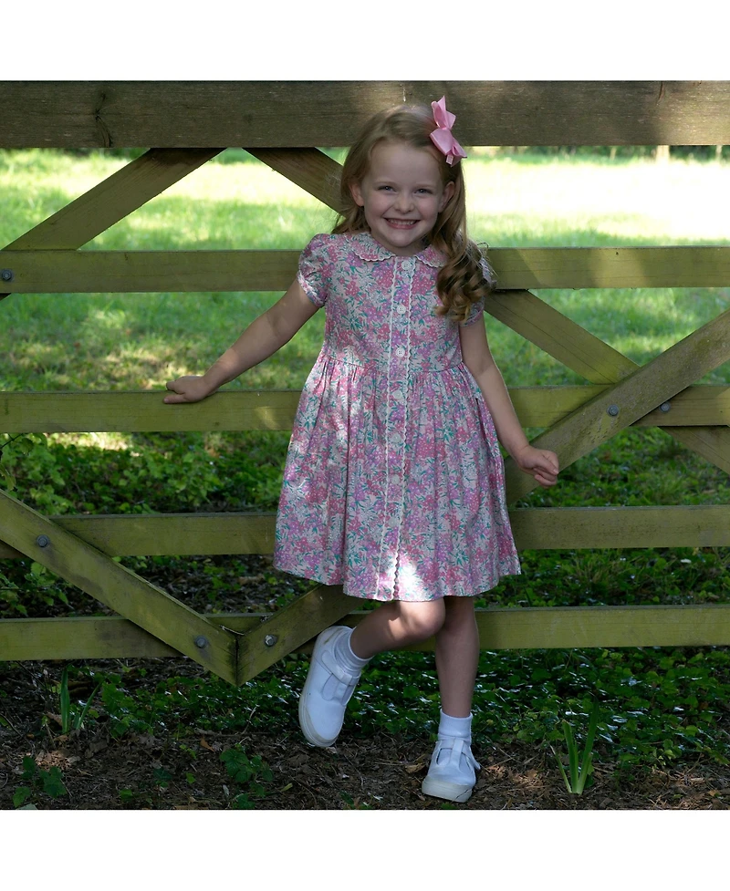 Rachel Riley Girl's 2T-10 Floral Button-front Dress