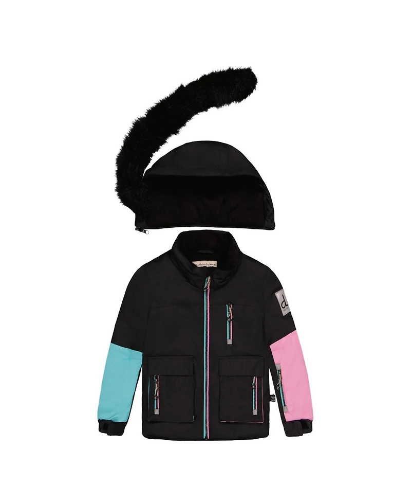 Deux par Toddler Girl (2T- 5T) Two Piece Play Snowsuit Colorblock with Heart Print Pants