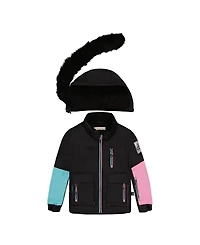 Deux par Toddler Girl (2T- 5T) Two Piece Play Snowsuit Colorblock with Heart Print Pants