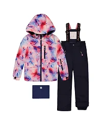 Deux par Toddler Girls Two Piece Play Snowsuit Watercolor Floral Print with Pants