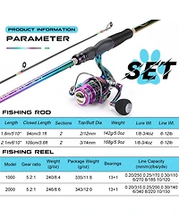 Aofar 2.1/6'10'' Spinning Rod Reel Combo Portable Freshwater Trout