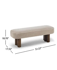 sumyeg Boucle Dining Bench with Upholstered Seat for Kitchen Dining Room or Living Space,250lbs Capacity