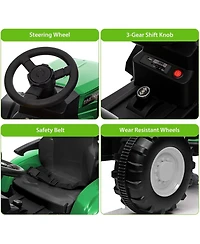 homfan Kids Ride on Tractor with Remote Control,12v Battery Powered Electric Tractor with Detachable Trailer and Bluetooth Music