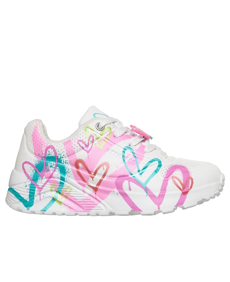 Skechers Little Girls J Goldcrown: Uno Lite - Flutter Hearts Lifestyle Sneakers from Finish Line