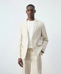 Mango Men's Amalfi Linen Slim-Fit Suit Blazer