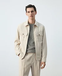 Mango Men's Pockets Regular-Fit Modal Jacket