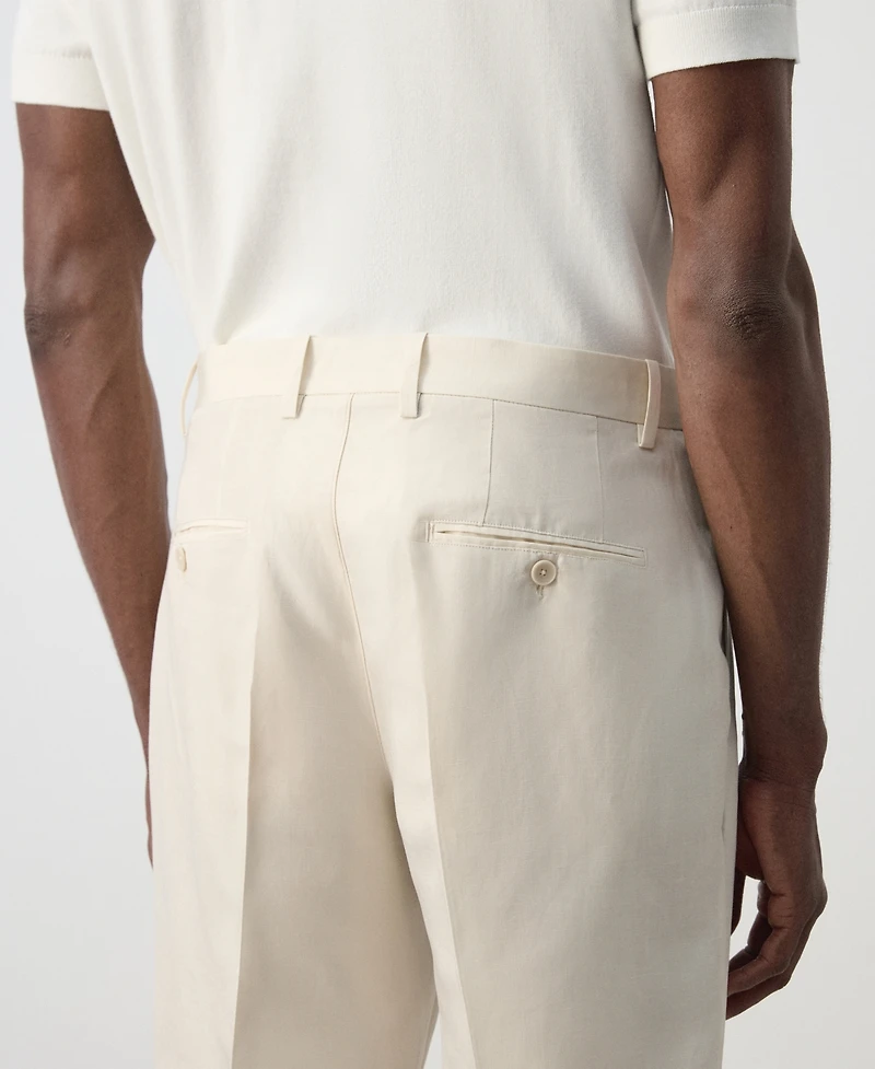 Mango Men's Regular-Fit Lyocell-Linen-Blend Pants