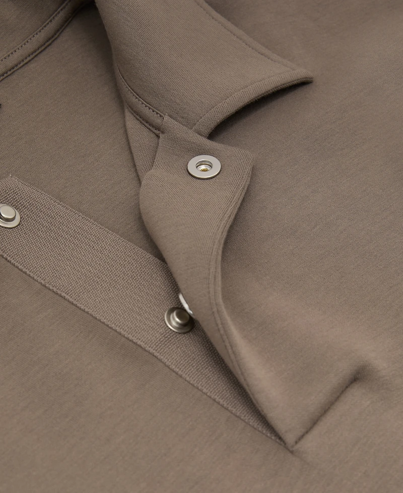 Reiss Men's Brooks Premium Interlock Relaxed Polo Sweatshirt