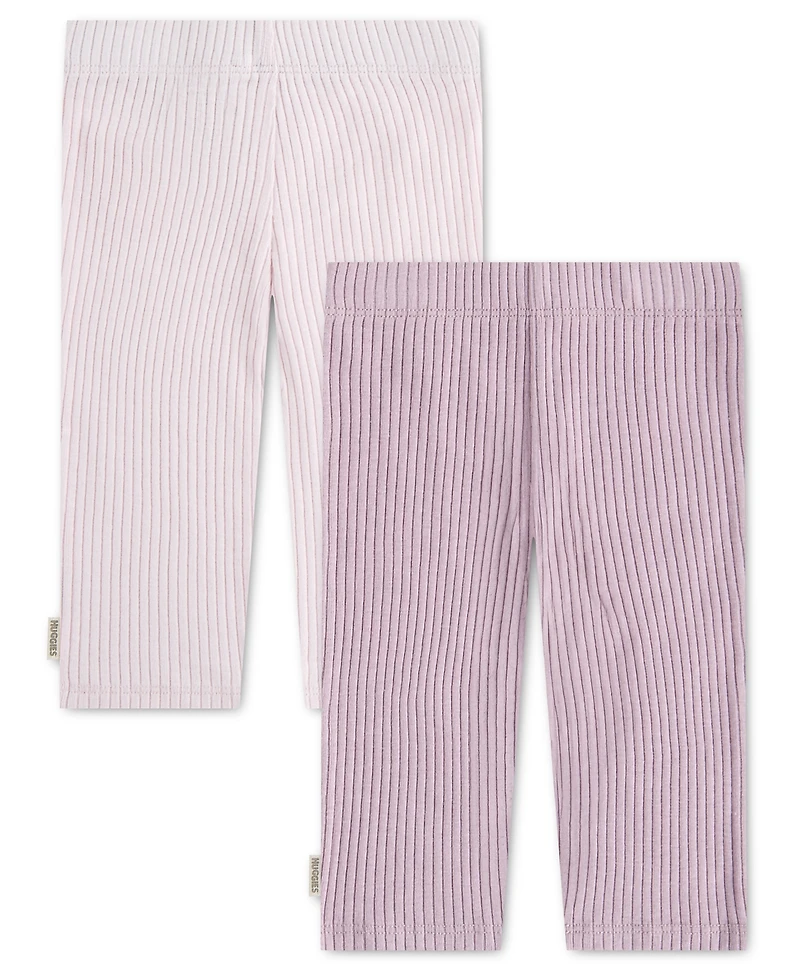 Huggies Baby Girls' Babywear Rib-Knit Pants, 2-Pack