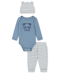 Huggies Baby Boys' Babywear Long-Sleeve Bodysuit, Pants and Hat, 3-Piece Set