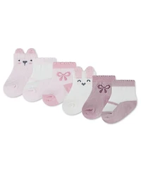 Huggies Baby Girls' 1M-4T Babywear Quarter Socks, 6-Pack