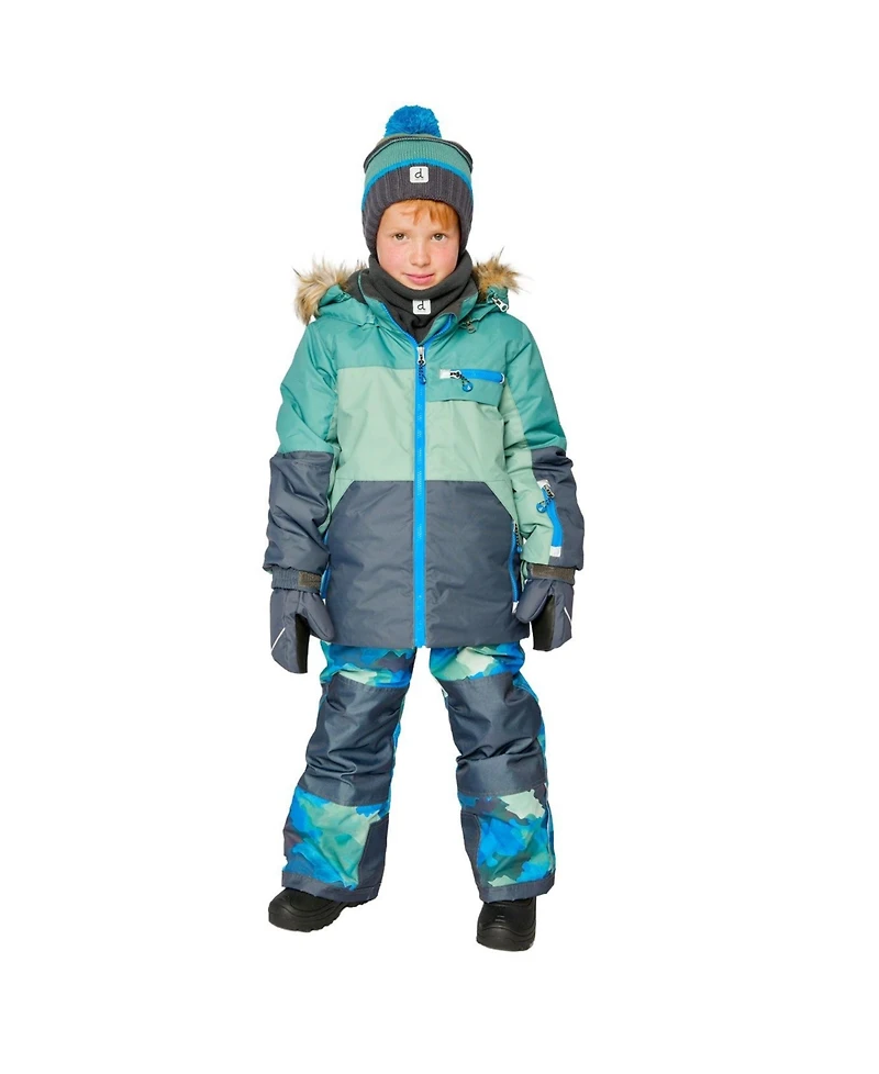 Deux par Toddler Boys Two Piece Play Snowsuit and Colorblock with Camouflage Pants 2T-5T