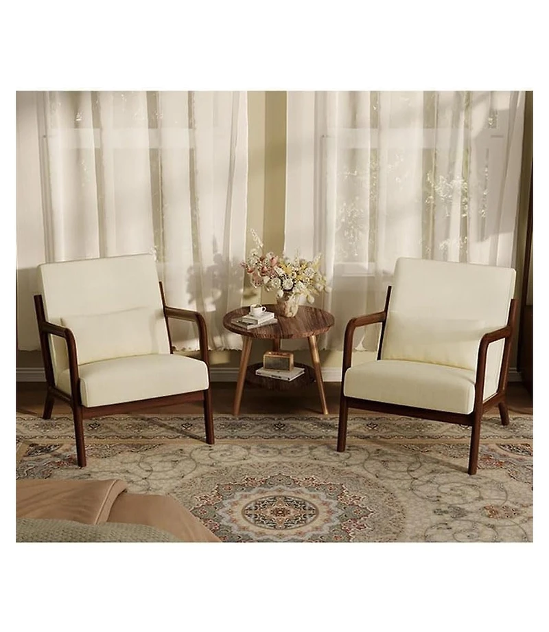 homfan Set of 2 Chenille Accent Chairs