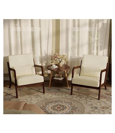 homfan Set of 2 Chenille Accent Chairs