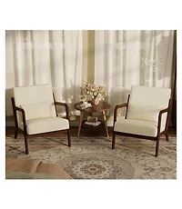 homfan Set of 2 Chenille Accent Chairs
