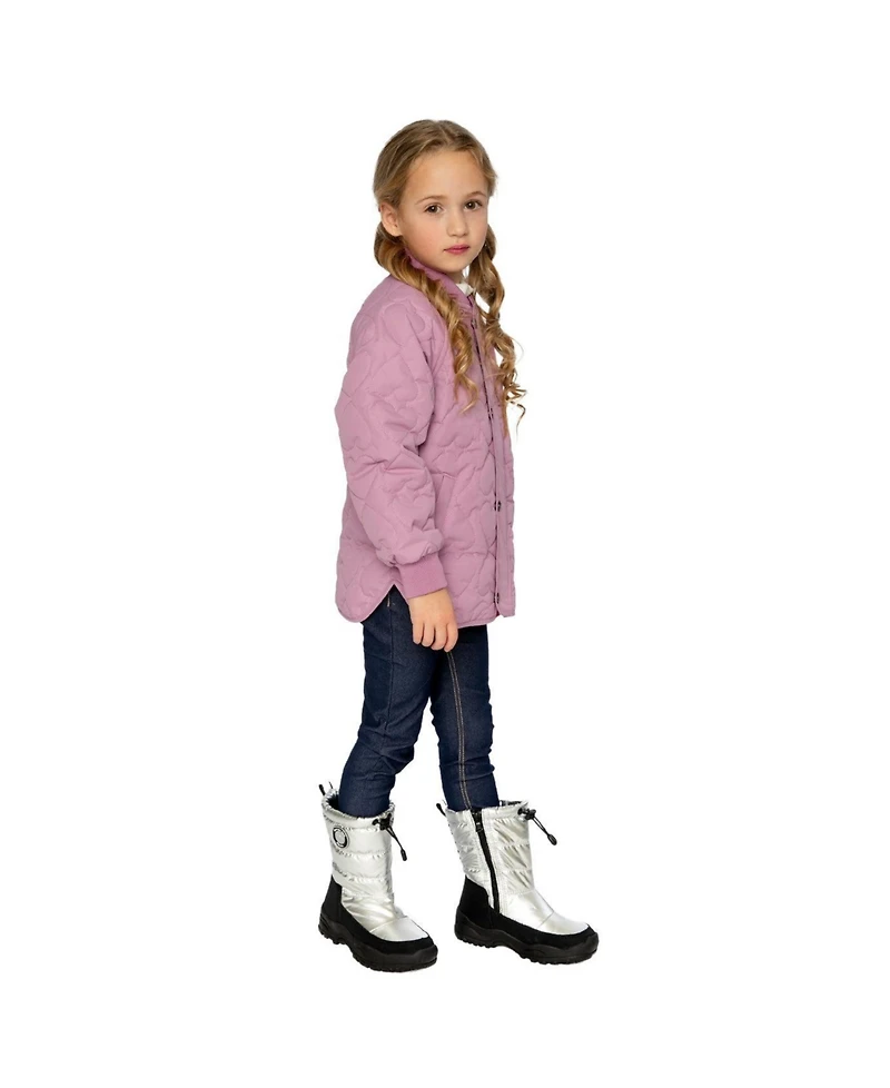 Deux par Little and Big Girl 6-14 Quilted Raglan Sleeve Jacket Mauve