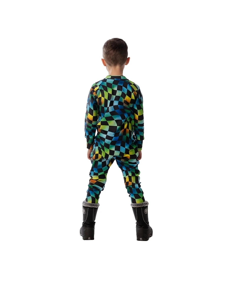 Deux par Toddler Boy ( 2T To 5T ) One Piece Thermal Underwear Checkered Print