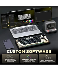 Lisen B75RGB Milk V2 Pbt Keycap Set for Mechanical Keyboards