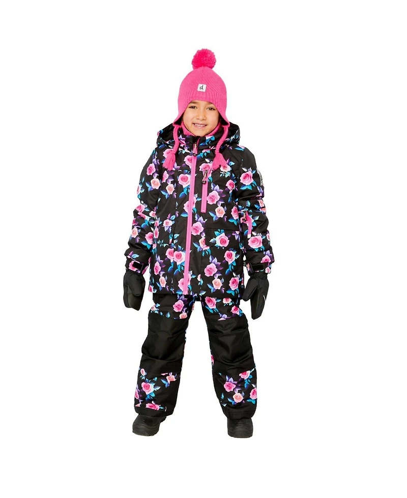 Deux par Deux Toddler Girls (2T-5T) Two Piece Play Snowsuit Rose Print