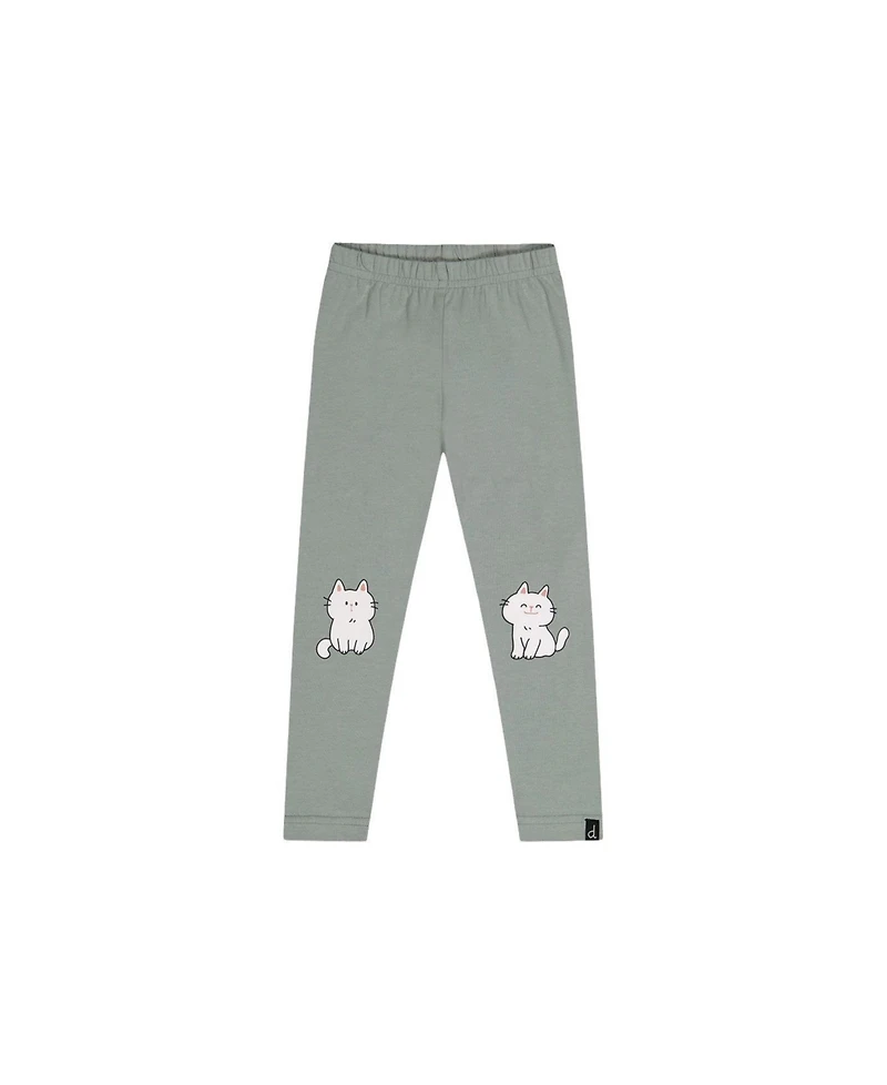 Deux par Little and Big Girl(6-8) Cotton Leggings Sage