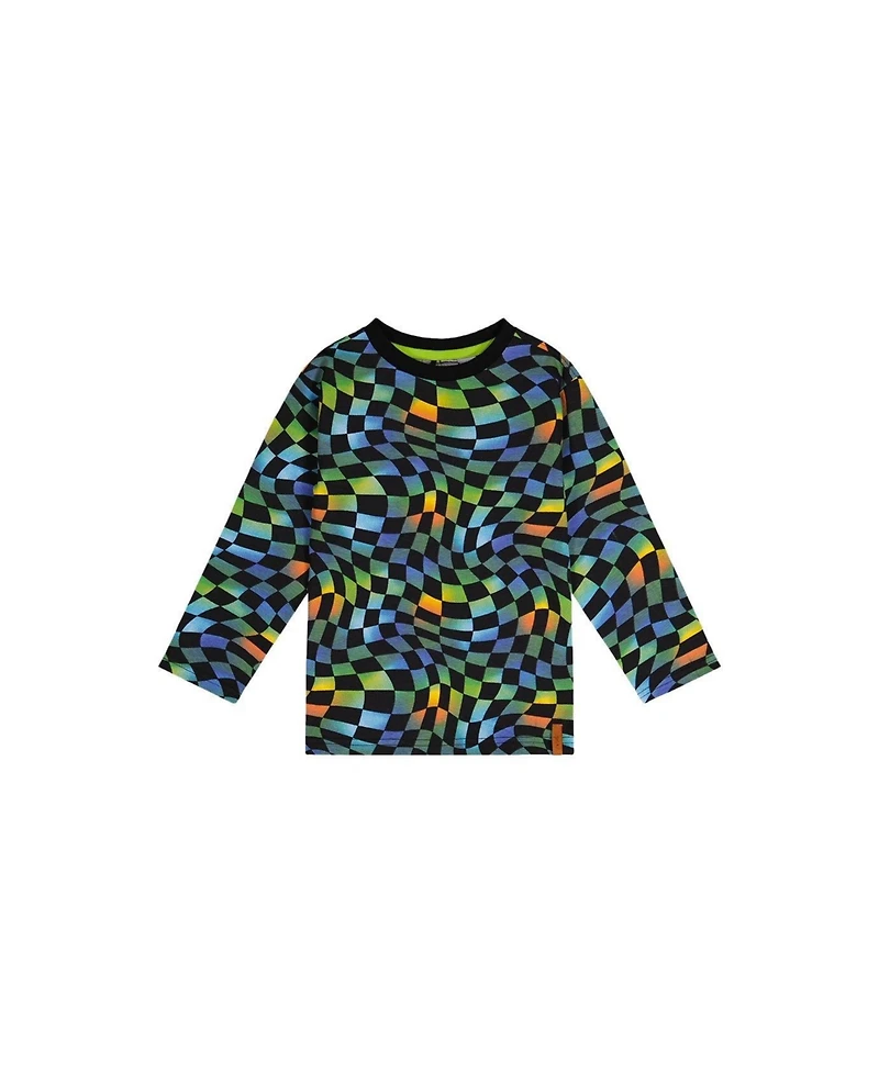 Deux par Toddler Boy(2T-5T) Cotton Long Sleeve T-Shirt Checkered Print