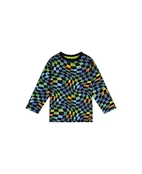 Deux par Toddler Boy(2T-5T) Cotton Long Sleeve T-Shirt Checkered Print