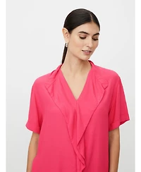Masai Copenhagen Women's MaDyvora V-Neck Ruffle Blouse