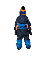 Deux par Big Boys (6-14) One Piece Play Snowsuit Blue with Stripes