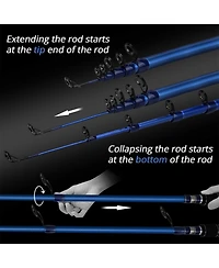 Aofar 6'6" Telescopic Fishing Rod Graphite Spinning Reel Combo