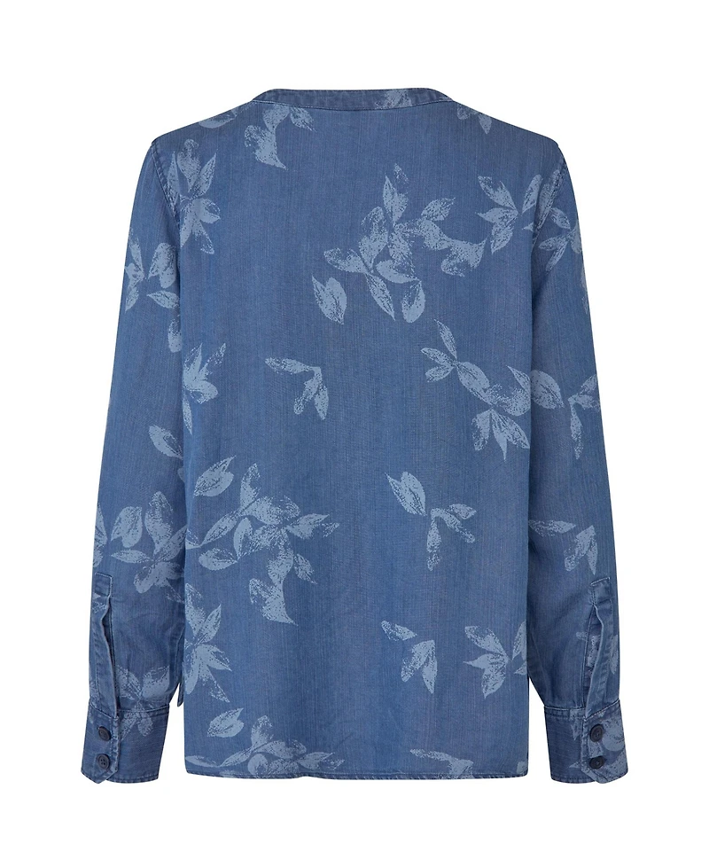 Masai Copenhagen Women's MaDariane Denim Floral Print Blouse